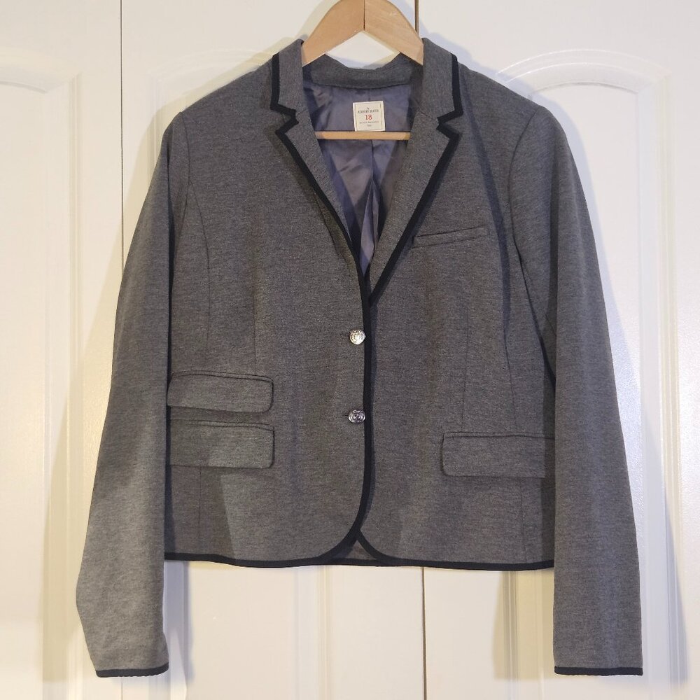 GAP Women's Blazer Size 18 "The Academy Blazer" Gray with Black Accents Office